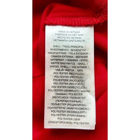 RALPH LAUREN BLACK LABEL Red Tiered Dress Eco Fabric Luxe Cocktail Look Sz 12 - Picture 7 of 9